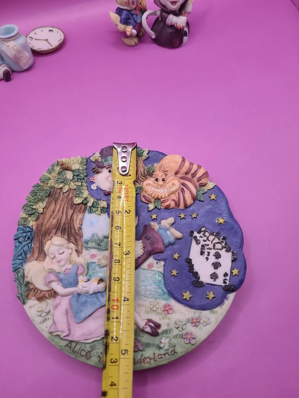 Vintage 1996 Popular Imports ALICE IN WONDERLAND Mini Resin Tea Set Figurines